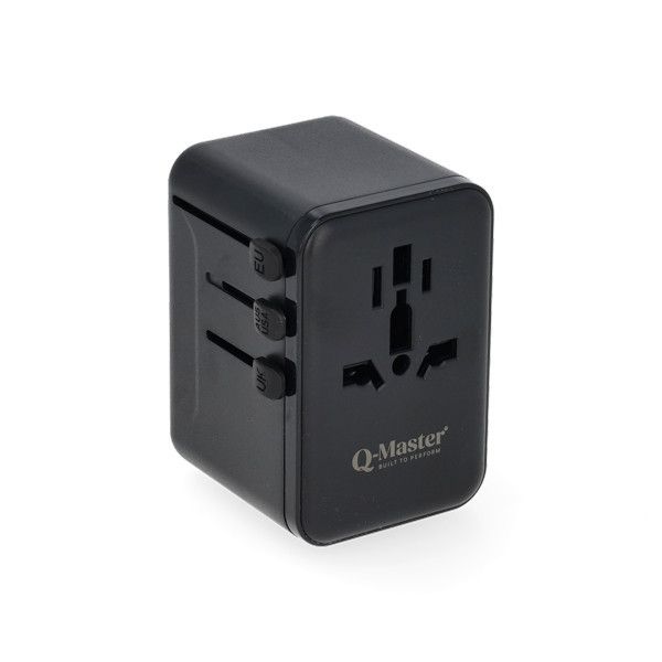 Reisoplader | Type A, B, C, E, F, G, H, I, J, K en L naar Type A, C, G en I | 67W | 1x USB-A + 3x USB-C | Q-Master K000000041 - 1