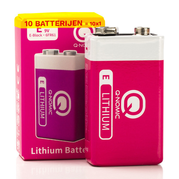 Q-Nomic Power 9V / 6FR61 / E-Block Lithium Batterij (10 stuks) AQN00075 - 1