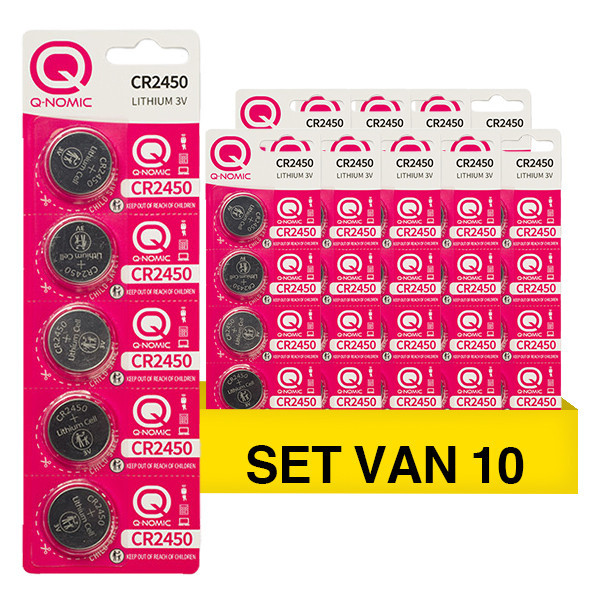 Q-Nomic Power CR2450 3V Lithium knoopcel batterij 50 stuks AQN00064 - 1