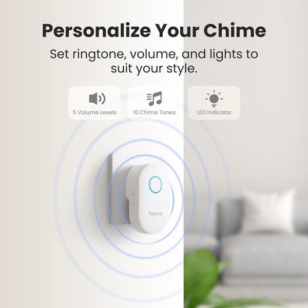 Reolink Deurbel Gong Chime Plus | Netstroom | WiFi | Wit LRE00025 - 5
