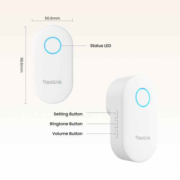 Reolink Deurbel Gong Chime Plus | Netstroom | WiFi | Wit LRE00025 - 6