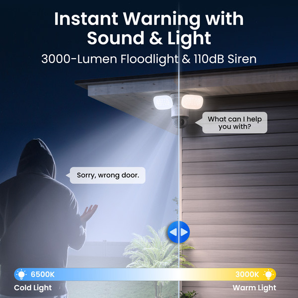 Reolink Floodlight Camera F850W | 4K | 3000 lumen | 3000-6000K | IP66 | WiFi | Wit LRE00027 - 3