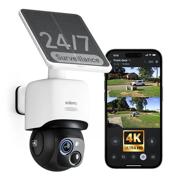 Safemo ST1 slimme camera | Batterij- en solarvoeding | 4K | IP65 | Wit LSA00010 - 1