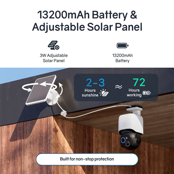 Safemo ST1 slimme camera | Batterij- en solarvoeding | 4K | IP65 | Wit LSA00010 - 3