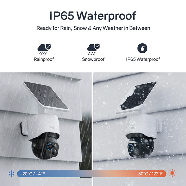 Safemo ST1 slimme camera | Batterij- en solarvoeding | 4K | IP65 | Wit LSA00010 - 4