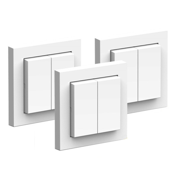 Senic Aanbieding: 3x Senic Gira Friends of Hue Switch schakelaar glanzend wit (systeem 55)  LSE00006 - 1