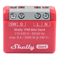 Shelly 1PM Mini module Gen4 | Bluetooth, WiFi, Zigbee | Rood  LSH00108