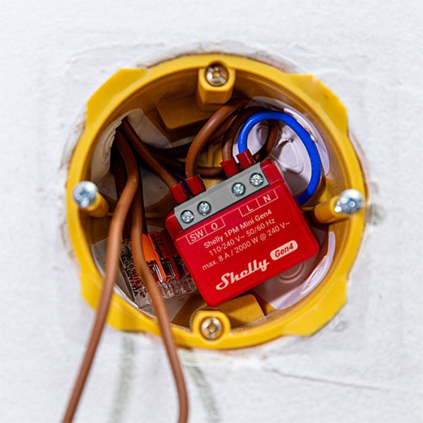 Shelly 1PM Mini module Gen4 | Bluetooth, WiFi, Zigbee | Rood  LSH00108 - 2