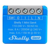 Shelly 1 Mini module Gen4 | Bluetooth, WiFi, Zigbee | Blauw  LSH00107