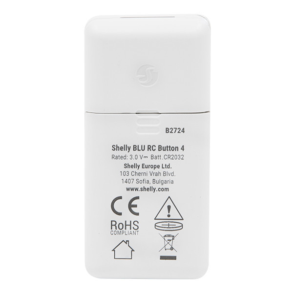 Shelly BLU RC Button 4 ZB | 4-Knops Schakelaar | Zigbee | Wit LSH00141 - 5