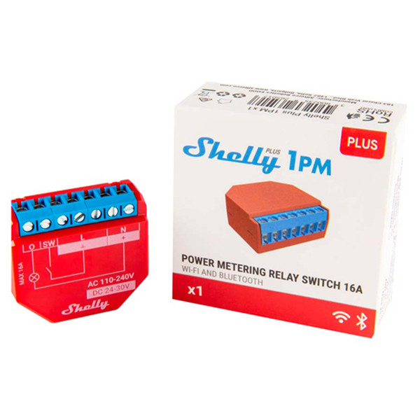 Shelly Plus 1PM module | Bluetooth, WiFi | Rood LSH00007 - 1