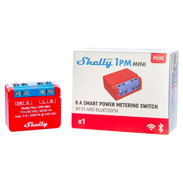 Shelly Plus Mini 1PM module | Bluetooth, WiFi | Rood  LSH00004 - 1