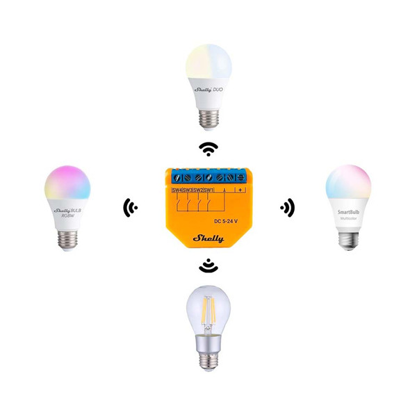 Shelly Plus i4 DC module | Bluetooth, WiFi | Oranje  LSH00010 - 3