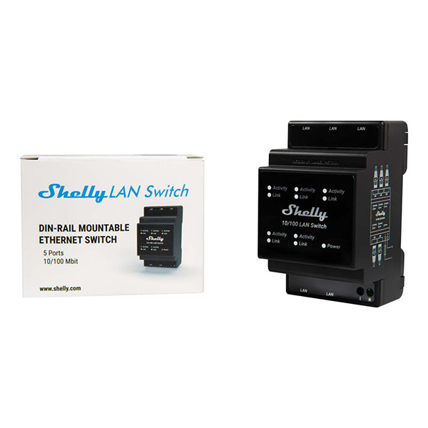 Shelly Slimme LAN Switch | Ethernet | Zwart LSH00155 - 1