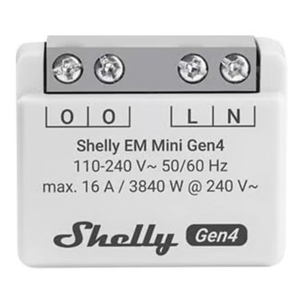 Shelly Slimme energiemeter | EM Mini Gen4 | 3840 W | WiFi | Wit LSH00148 - 1