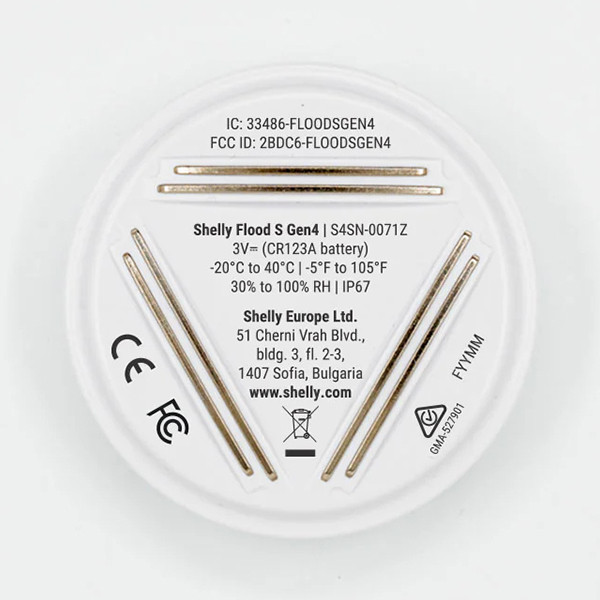 Shelly Slimme watersensor | Flood S Gen4 | WiFi | Wit LSH00193 - 2