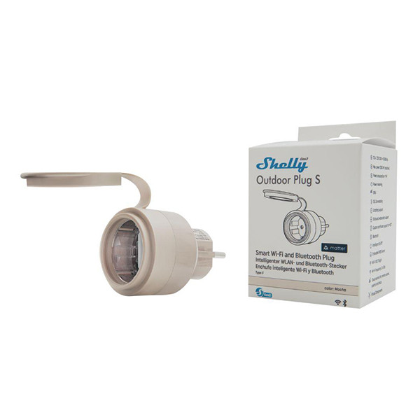 Shelly Smart Plug S Gen3 | Max. 2500W | IP44 | Mokka  LSH00103 - 1