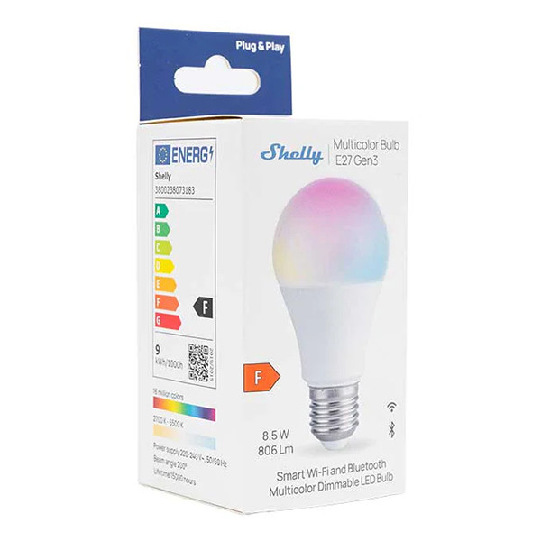 Shelly Smart lamp E27 | Peer A60 | Multicolor | WiFi | 8.5W LSH00183 - 4