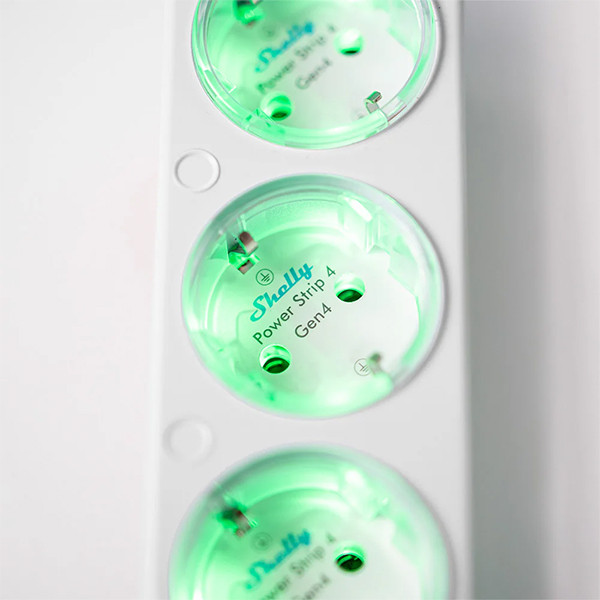Shelly Smart stekkerdoos | Power Strip Gen4 | inclusief energiemeter | Max. 3680 W | WiFi | Wit LSH00161 - 3
