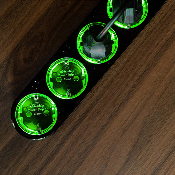 Shelly Smart stekkerdoos | Power Strip Gen4 | inclusief energiemeter | Max. 3680 W | WiFi | Zwart LSH00162 - 4