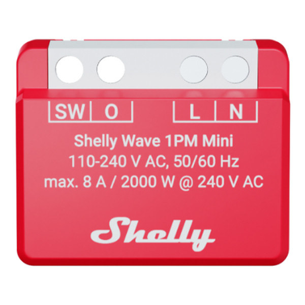 Shelly Wave 1PM Mini LR | Z-Wave | Rood LSH00127 - 1