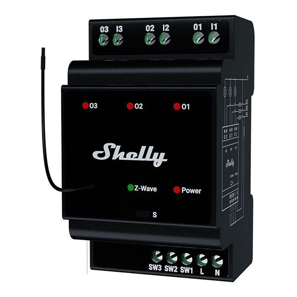 Shelly Wave Pro 3 LR | Max. 3x 3680W | Zwart LSH00121 - 2