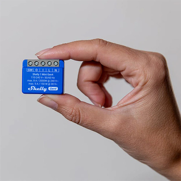 Shelly module 1 Mini Gen4 | Bluetooth, WiFi, Zigbee | Blauw | 2 stuks LSH00169 - 2