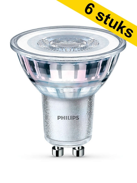 Signify Aanbieding: 6x Philips GU10 LED spot | 4000K | 2.7W (25W)  LPH00200 - 1