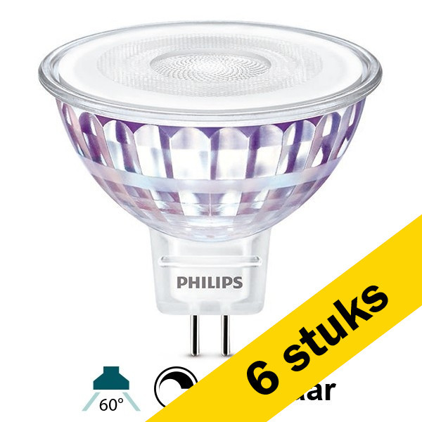 Signify Aanbieding: 6x Philips GU5.3 LED spot | 2700K | Dimbaar | 7W (50W)  LPH00811 - 1