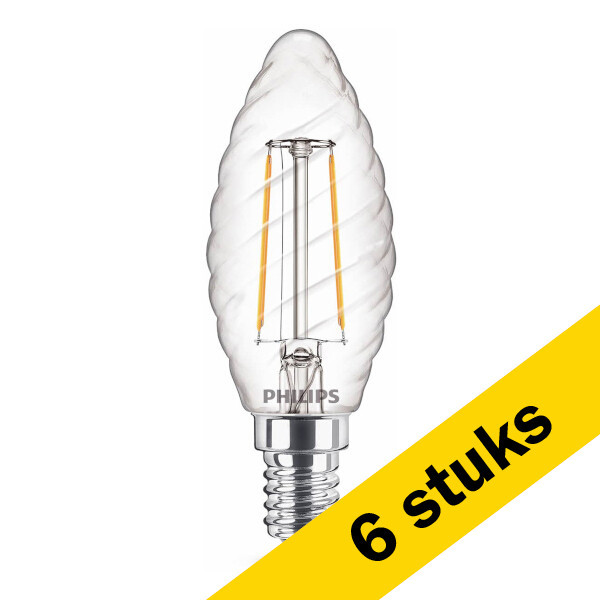 Signify Aanbieding: 6x Philips LED lamp E14 | Kaars ST35 | Filament | Helder | 2700K | 2W (25W)  LPH02442 - 1