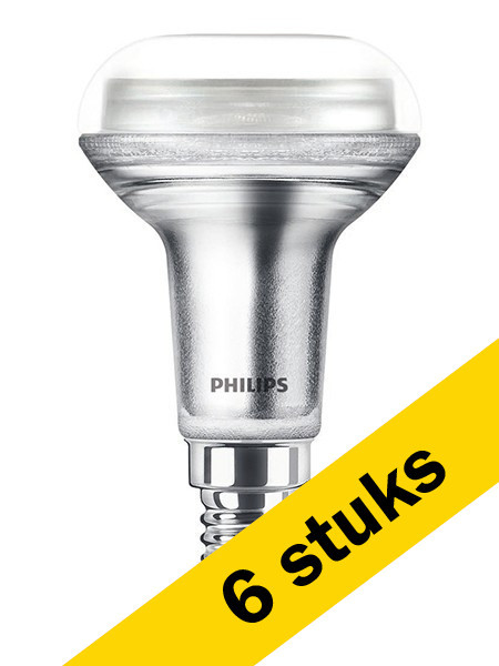 Signify Aanbieding: 6x Philips LED lamp E14 | Reflector R50 | Helder | 2700K | 1.4W (25W)  LPH00820 - 1