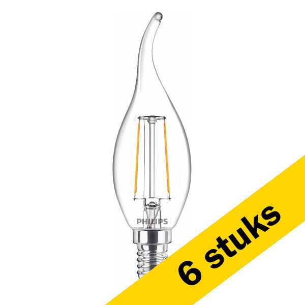 Signify Aanbieding: 6x Philips LED lamp E14 | Sierkaars BA35 | Filament | Helder | 2700K | 2W (25W)  LPH02444 - 1
