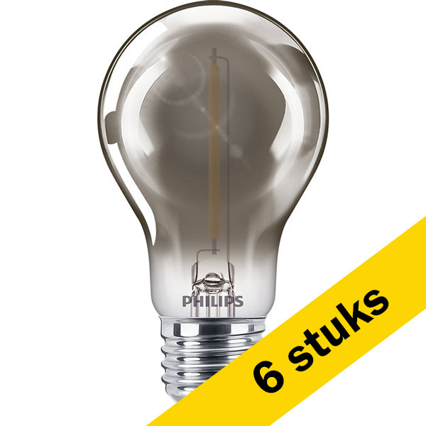 Signify Aanbieding: 6x Philips LED lamp E27 | Filament | Smoky | 1800K | 2.3W (11W)  LPH02530 - 1