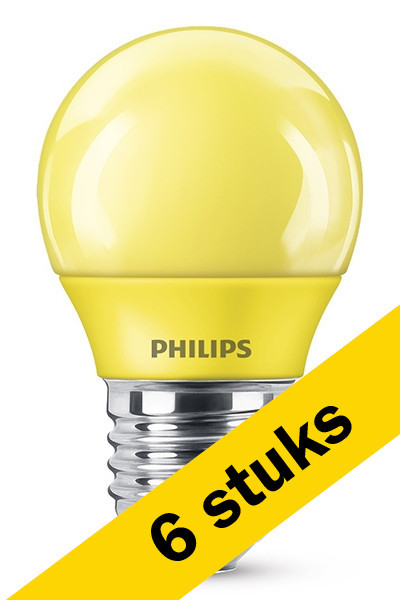 Signify Aanbieding: 6x Philips LED lamp E27 | Kogel P45 | Geel | 3.1W (25W)  LPH00476 - 1