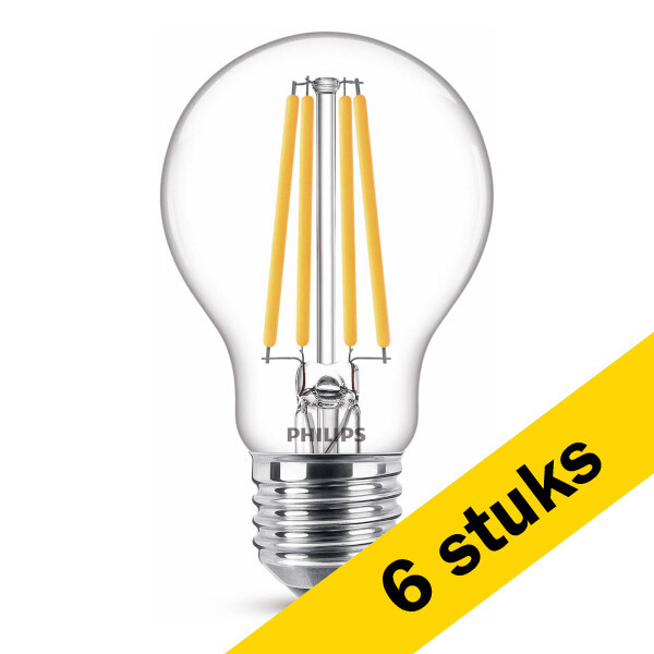 Signify Aanbieding: 6x Philips LED lamp E27 | Peer A60 | Filament | Helder | 2700K | 10.5W (100W)  LPH02341 - 1