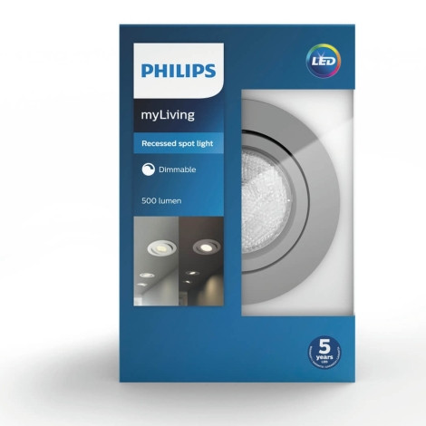 Signify Philips Casement Inbouwspot | 2700K | Ø 9cm | Grijs | Dimbaar | 4.5W  LPH03072 - 1