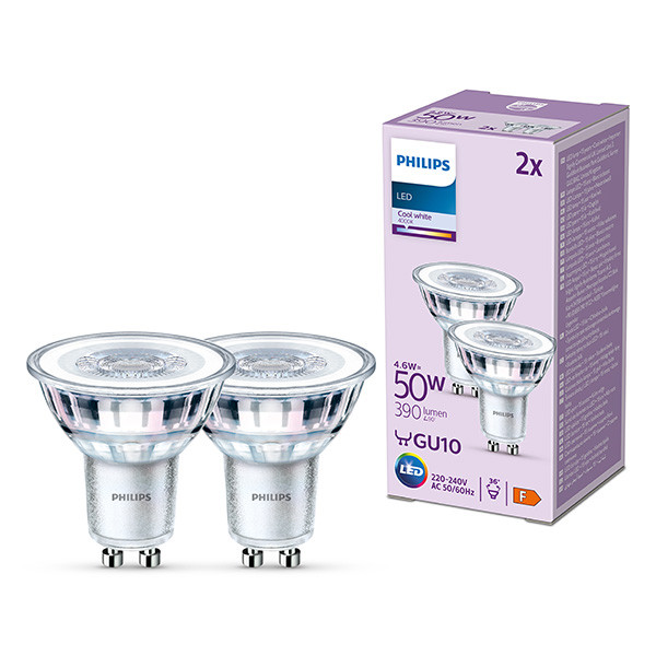 Signify Philips GU10 LED spot | 4000K | 4.6W (50W) | 2 stuks  LPH03039 - 1