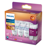 Signify Philips GU10 LED spot | WarmGlow | 2200-2700K | Dimbaar | 2.6W (35W) | 3 stuks  LPH02690
