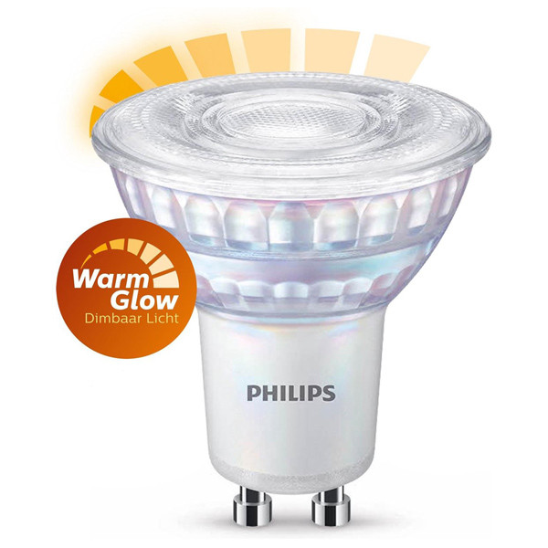 Philips GU10 LED spot | WarmGlow | 2200-2700K | Dimbaar | 2.6W (35W) 123led.nl