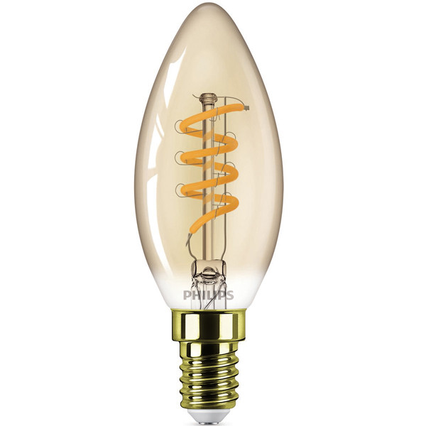 kubiek chrysant reinigen Philips LED lamp | Vintage | E14 | Kaars | Goud | 1800K 2.5W (15W) Signify  123led.nl