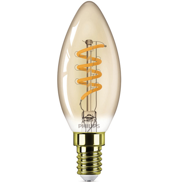 Schandalig Geelachtig huren Philips LED lamp | Vintage | E14 | Kaars | Goud | 1800K 2.5W (15W) Signify  123led.nl