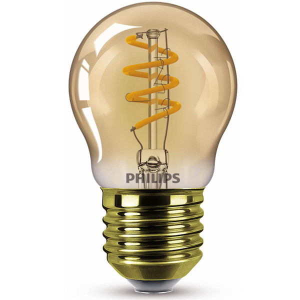 het formulier uitlijning dutje Philips LED lamp | Vintage | E27 | Kogel | Goud | 1800K 2.6W (15W) Signify  123led.nl