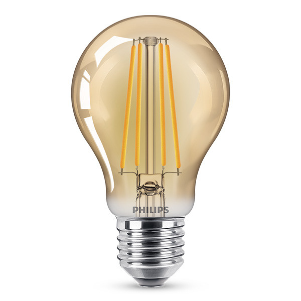 breng de actie trolleybus eigenaar Philips LED lamp | Vintage | E27 | Peer | Goud | 2500K 5.5W (48W) Signify  123led.nl