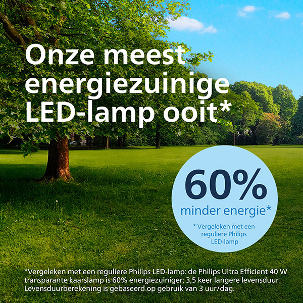 Signify Philips LED lamp E14 | Kaars B35 | Ultra Efficient | Filament | Helder | 3000K | 2.3W (40W)  LPH02899 - 3