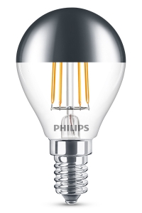 Signify Philips LED lamp E14 | Kogel P45 | Kopspiegel | Zilver | 2700K | 4W (35W)  LPH00487