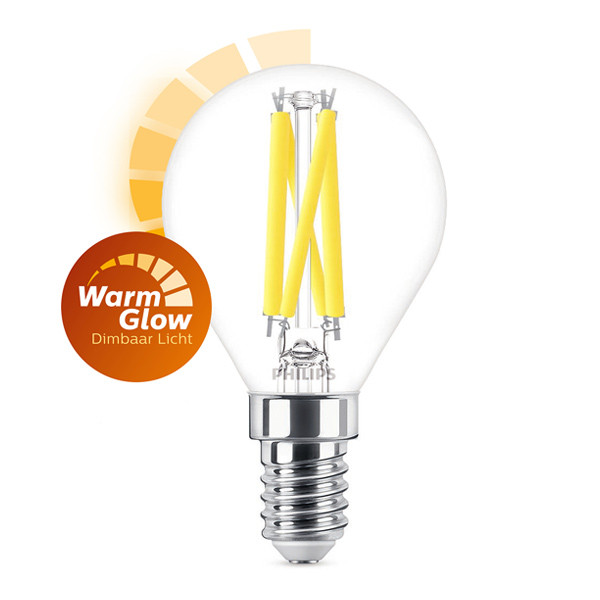 Signify Philips LED lamp E14 | Kogel P45 | WarmGlow | Filament | 2200-2700K | Dimbaar | 5.9W (60W)  LPH02553 - 1
