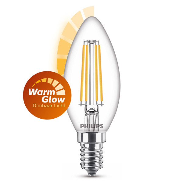 huren Er is een trend schaal Philips LED lamp E14 | WarmGlow | Kaars B35 | Filament | 2200-2700K | 2.5W  (25W) Signify 123led.nl