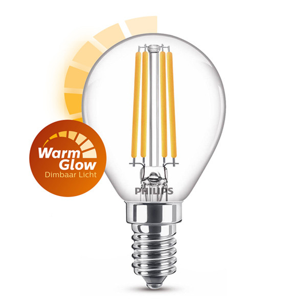 kwaliteit ambitie Peuter Philips LED lamp E14 | WarmGlow | Kogel P45| Filament | 2200-2700K | 3.4W  (40W) Signify 123led.nl