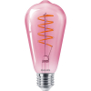 Signify Philips LED lamp E27 | Edison ST64 | Filament Deco | Roze | 1800K | Dimbaar | 4.5W (25W)  LPH02248 - 1