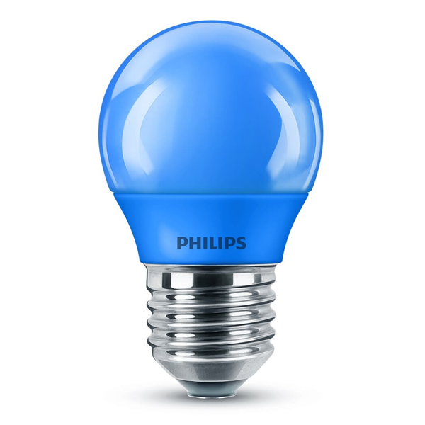 invoer Zes verbergen Philips LED lamp E27 | Kogel P45 | Blauw | 3.1W (25W) Signify 123led.nl